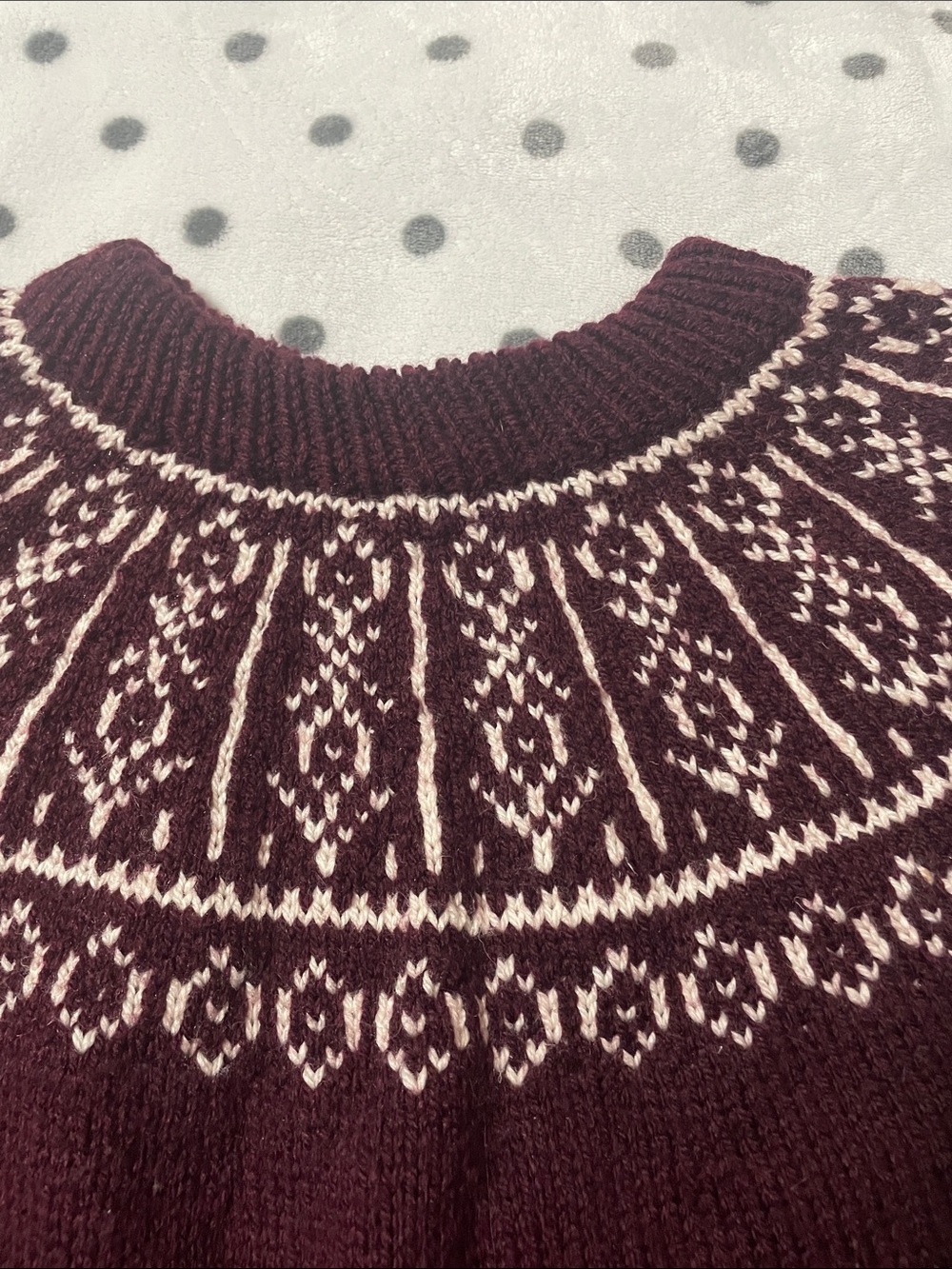 Handknit Women's Maroon Sweater - Picture 2 of 3